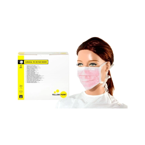Y.P. masques Type IIR avec cordelettes rose 50 pcs